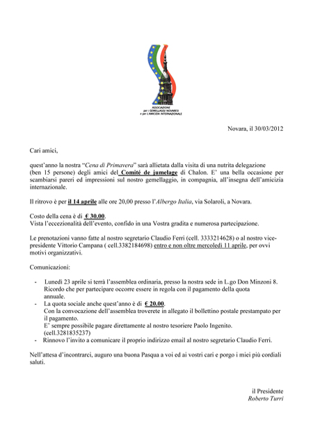 Lettera di invito