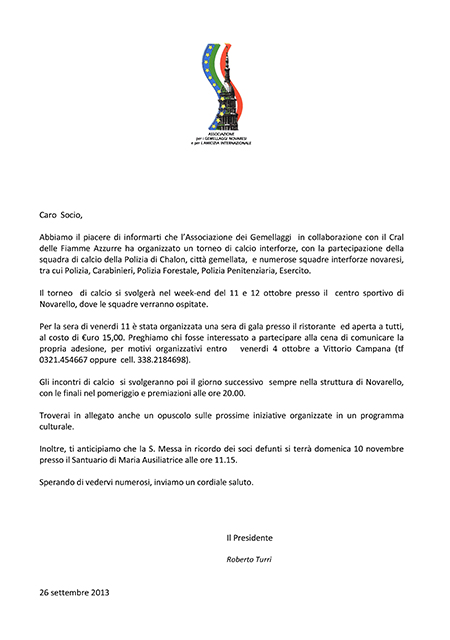 Lettera di invito